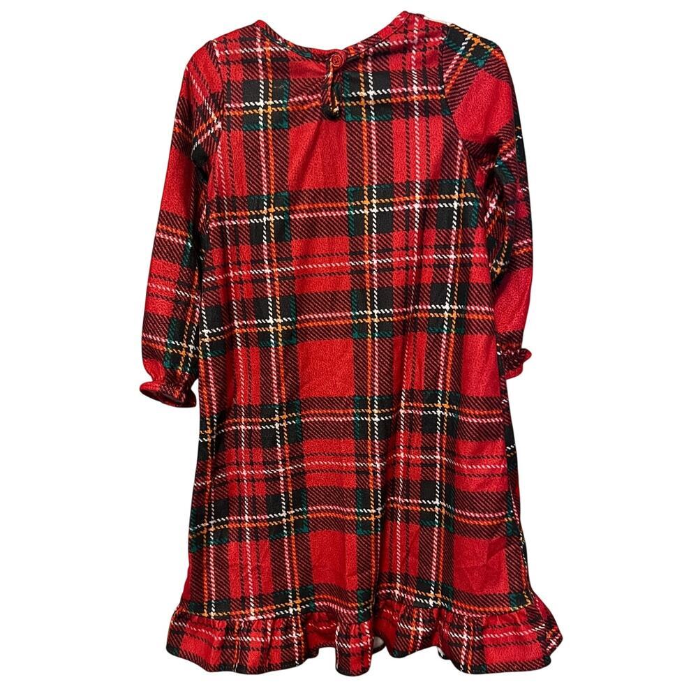 Saint Eve Kids Red Plaid Nightgown 3T Ruffled detail - Picture 2 of 4